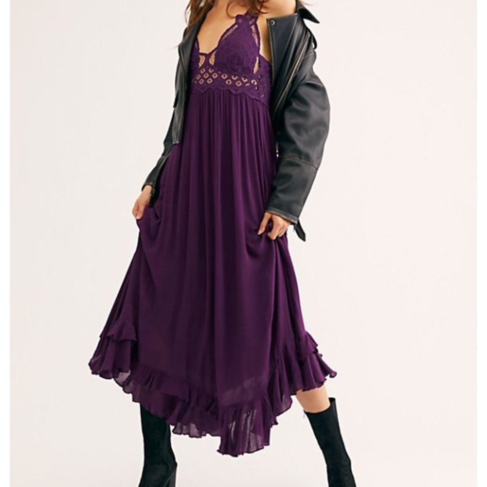 Free people plum Adella maxi dress